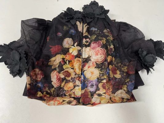 2024 Designer Style Translucent Special Series Black Flower Applique Dress photo review